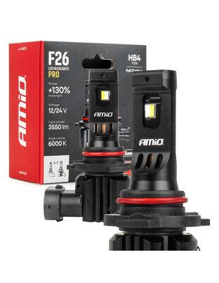 AMiO - Λάμπες LED F26 Pro Series HB4 12/24V 68W 2900-3550lm 6.000K Full Can-Bus Plug&Play - 2 Τεμ. (04875/AM)