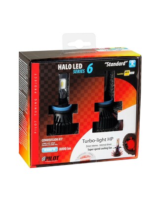H8/H9/H11/H16 9-32V 6.500K 8.000lm 60W PGJ19-X HALO LED SERIE 6 STANDARD 8LED ZES 2ΤΕΜ. LED KIT