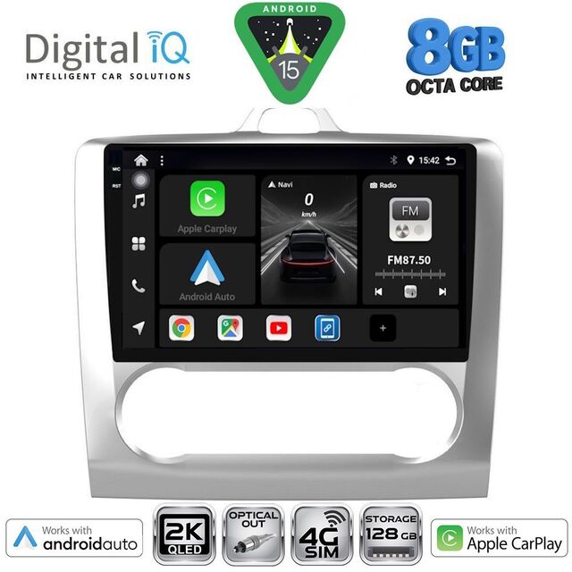 DIGITAL IQ BXK 20156SL_CPAA CLIMA (9inc) MULTIMEDIA TABLET for FORD FOCUS mod. 2005-2012 (SILVER)