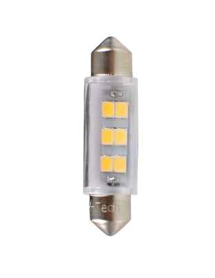 ΛΑΜΠΑΚΙΑ ΠΛΑΦΟΝΙΕΡΑΣ C5W/C10W 12V SV8.5 0,75W 41mm 6xSMD2835 LED OSRAM ΛΕΥΚΟ  BLISTER 2ΤΕΜ. M-TECH