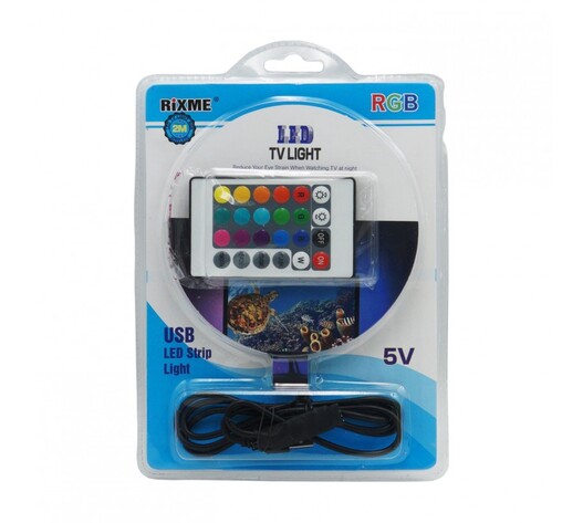 LED RGB ΤΑΙΝΙΑ 2m ΜΕ ΤΗΛΕΧΕΙΡΙΣΤΗΡΙΟ ΚΑΙ USB TY17964-54
