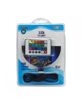 LED RGB ΤΑΙΝΙΑ 2m ΜΕ ΤΗΛΕΧΕΙΡΙΣΤΗΡΙΟ ΚΑΙ USB TY17964-54