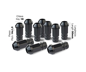 Simoni Racing - ΠΑΞΙΜΑΔΙ ΚΩΝΙΚΟ 14x1,5 (50mm) (19) ΜΑΥΡΟ 10ΤΕΜ.