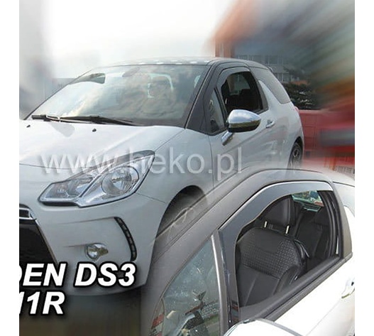 ΑΝΕΜΟΘΡΑΥΣΤΕΣ ΓΙΑ CITROEN DS3 3D 2010-2019 ΖΕΥΓΑΡΙ ΑΠΟ ΕΥΚΑΜΠΤΟ ΦΙΜΕ ΠΛΑΣΤΙΚΟ HEKO - 2 ΤΕΜ.