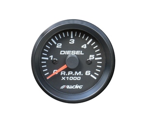 ΣΤΡΟΦΟΜΕΤΡΟ ΜΑΥΡΟ ΓΙΑ DIESEL 0-6000RPM ΠΟΡΤΟΚΑΛΙ ΦΩΣ