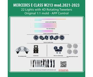 DIQ AMBIENT MERCEDES E (W213) BC07M5X (Digital iQ Ambient Light for Mercedes E (W213) mod. 2021-2023 with 22 Lights)