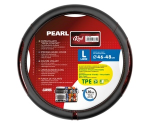 ΚΑΛΥΜΜΑ ΤΙΜΟΝΙΟΥ ΦΟΡΤΗΓΟΥ PEARL RED ΔΕΡΜΑΤΙΝΗ ΜΑΥΡΟ/ΚΟΚΚΙΝΟ (L) 46-48cm ΟΙΚΟΛΟΓΙΚΟ ΚΑΙ ΑΟΣΜΟ