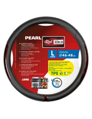 ΚΑΛΥΜΜΑ ΤΙΜΟΝΙΟΥ ΦΟΡΤΗΓΟΥ PEARL RED ΔΕΡΜΑΤΙΝΗ ΜΑΥΡΟ/ΚΟΚΚΙΝΟ (L) 46-48cm ΟΙΚΟΛΟΓΙΚΟ ΚΑΙ ΑΟΣΜΟ