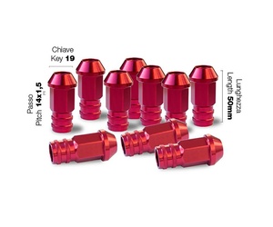 Simoni Racing - ΠΑΞΙΜΑΔΙ ΚΩΝΙΚΟ 14x1,5 (50mm) (19) ΚΟΚΚΙΝΟ 10ΤΕΜ.