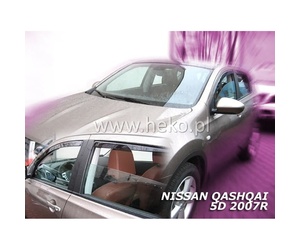 ΑΝΕΜΟΘΡΑΥΣΤΕΣ ΓΙΑ NISSAN QASHQAI I J10 5D 02/2007-2013  ΣΕΤ ΑΥΤΟΚΙΝΗΤΟΥ ΑΠΟ ΕΥΚΑΜΠΤΟ ΦΙΜΕ ΠΛΑΣΤΙΚΟ HEKO - 4 ΤΕΜ.