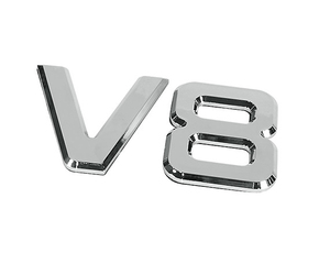 Αυτοκόλλητο μεταλλικό χρώμιο V8