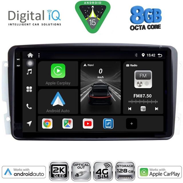 DIGITAL IQ BXK 20401_CPAA (9inc) MULTIMEDIA TABLET for MERCEDES CLK (W209) mod. 2000-2004