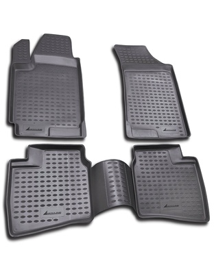 ΠΑΤΑΚΙΑ ΣΕ ΣΚΑΦΗ TPE ΛΑΣΤΙΧΟ ΓΙΑ HYUNDAI ELANTRA 3D 2007-2011  ΣΕ ΑΝΘΡΑΚΙ ΣΚΟΥΡΟ ΓΚΡΙ ΧΡΩΜΑ NOVLINE - 4 ΤΕΜ.
