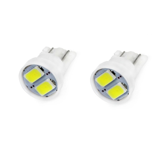Amio - Λαμπάκια T10 W5W LED 12V 2xSMD5730 Λευκό Φως για Φώτα Θέσεως Πινακίδα και Εσωτερικό Φωτισμό Αυτοκινήτου - 2 τεμ. (01295/AM)