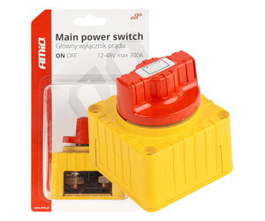 Amio - ΔΙΑΚΟΠΤΗΣ POWER-OFF ΜΠΑΤΑΡΙΑΣ ΣΕ ΒΑΣΗ 12-48V 300A ΜΑΥΡΟ/ΧΡΥΣΟ - 1 Τεμ. (03839/AM)