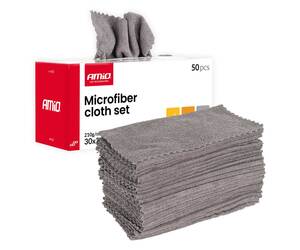 Amio - Σετ Πανιά Μικροϊνών (Microfiber) διαστάσεων 30x30cm με πυκνότητα 210g/m² σε συσκευασία 50 τεμαχίων για Επιβατικά Αυτοκίνητα και Οικιακή Χρήση - 50 τεμ. (04492/AM)