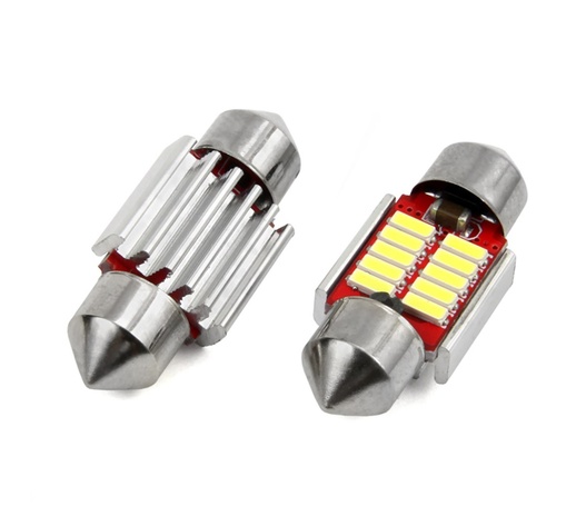 Amio - Λάμπες LED Πλαφονιέρας 31mm 12/24V 2W 5600K 10 LED CAN-BUS Festoon Λευκό Φως για Εσωτερικό Φωτισμό Καμπίνας και Πινακίδα Αυτοκινήτου - 1 σετ (01288/AM)