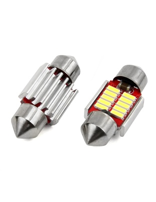 Amio - Λάμπες LED Πλαφονιέρας 31mm 12/24V 2W 5600K 10 LED CAN-BUS Festoon Λευκό Φως για Εσωτερικό Φωτισμό Καμπίνας και Πινακίδα Αυτοκινήτου - 1 σετ (01288/AM)