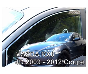 ΑΝΕΜΟΘΡΑΥΣΤΕΣ ΓΙΑ MAZDA RX8 4D 2003-2012 COUPE ΖΕΥΓΑΡΙ ΑΠΟ ΕΥΚΑΜΠΤΟ ΦΙΜΕ ΠΛΑΣΤΙΚΟ HEKO - 2 ΤΕΜ.