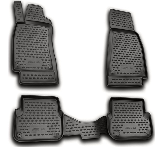 ΠΑΤΑΚΙΑ ΣΕ ΣΚΑΦΗ TPE ΛΑΣΤΙΧΟ ΓΙΑ AUDI A6 2006-2011  ΣΕ ΑΝΘΡΑΚΙ ΣΚΟΥΡΟ ΓΚΡΙ ΧΡΩΜΑ NOVLINE - 4 ΤΕΜ.