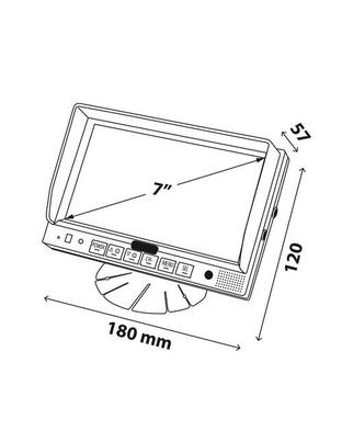 ΟΘΟΝΗ M1 180x120mm 7 ΙΝΤΣΕΣ 10-32V ΓΙΑ 1 ΚΑΜΕΡΑ ΚΑΙ 1 AUDIO