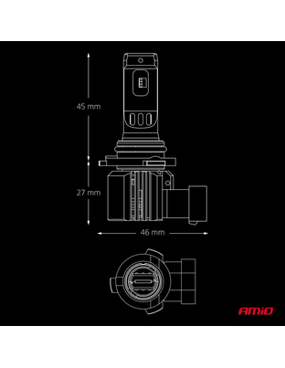 AMiO - Λάμπες LED F26 Pro Series HB4 12/24V 68W 2900-3550lm 6.000K Full Can-Bus Plug&Play - 2 Τεμ. (04875/AM)