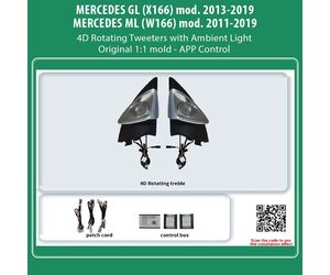 DIQ AMBIENT MERCEDES ML - GL 4D TWEETER COVERS (Digital iQ Ambient Light for MERCEDES ML - GL mod. 2011-2019, 2 x 4D Rotating Tweeter Covers)