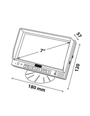 ΟΘΟΝΗ M2 180x120x57mm 7 ΙΝΤΣΕΣ 10-32V ΓΙΑ 3 ΚΑΜΕΡΕΣ ΚΑΙ 3 AUDIO
