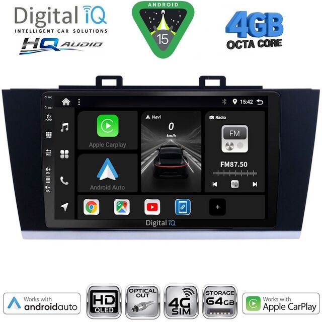 DIGITAL IQ BXK 19668_CPAA (9inc) MULTIMEDIA TABLET for SUBARU LEGACY - OUTBACK mod. 2014-2019
