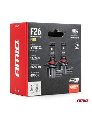 AMiO - Λάμπες LED F26 Pro Series HB4 12/24V 68W 2900-3550lm 6.000K Full Can-Bus Plug&Play - 2 Τεμ. (04875/AM)