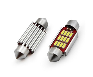 Amio - Λαμπάκια Πλαφονιέρας LED 39mm 12/24V 2.9W 5600K 12LED C5W Festoon Canbus Λευκό Φως για Εσωτερικό Φωτισμό και Πινακίδα Αυτοκινήτου - 2 τεμ. (01290/AM)