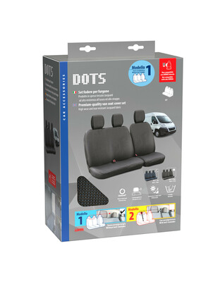 Καλύμματα Καθισμάτων Dots-1,  χωρίς επανατυλικτήρα ζώνης - Μαύρο / Μπλε