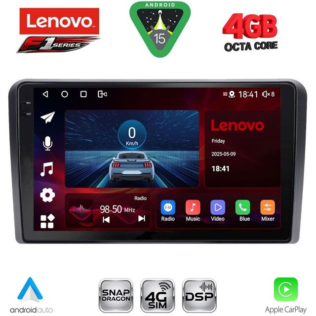 LENOVO SSQ 9180_CPA (9inc) MULTIMEDIA TABLET for FORD TOURNEO – COURIER mod. 2014-2024