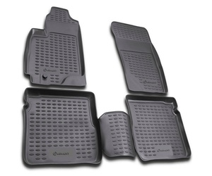 ΠΑΤΑΚΙΑ ΣΕ ΣΚΑΦΗ TPE ΛΑΣΤΙΧΟ ΓΙΑ MITSUBISHI OUTLANDER 05/2003-01/2007  ΣΕ ΑΝΘΡΑΚΙ ΣΚΟΥΡΟ ΓΚΡΙ ΧΡΩΜΑ NOVLINE - 4 ΤΕΜ.
