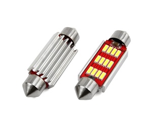 Amio - Λαμπάκια Πλαφονιέρας LED 41mm 12/24V 2.9W 5600K 12LED C10W Festoon Canbus Λευκό Φως για Εσωτερικό Φωτισμό και Πινακίδα Αυτοκινήτου - 2 τεμ. (01291/AM)