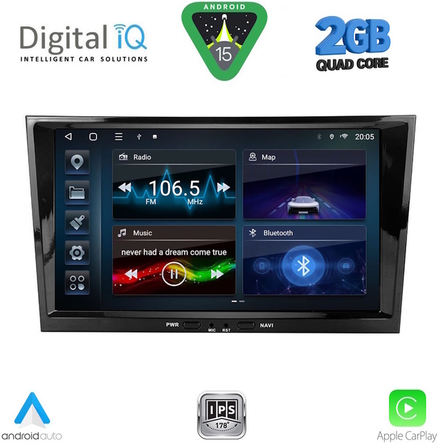 DIGITAL IQ BLD 218BL_CPA (8" DECK) MULTIMEDIA SYSTEM for OPEL ALL mod. 2003-2014 (BLACK)