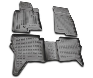 ΠΑΤΑΚΙΑ ΣΕ ΣΚΑΦΗ TPE ΛΑΣΤΙΧΟ ΓΙΑ MITSUBISHI PAJERO 3D 11/2006-2019  ΣΕ ΑΝΘΡΑΚΙ ΣΚΟΥΡΟ ΓΚΡΙ ΧΡΩΜΑ NOVLINE - 4 ΤΕΜ.
