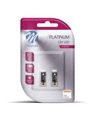 T10 W5W 12V W2.1x9.5d 1,6W 2xHP LED ΛΕΥΚΟ CAN-BUS BLISTER 2ΤΕΜ. M-TECH