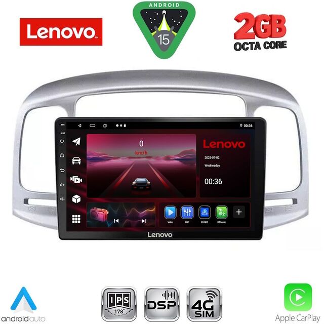 LENOVO LVF 5249SL_CPA (9inc) MULTIMEDIA TABLET for HYUNDAI ACCENT mod. 2005-2012 (SILVER)