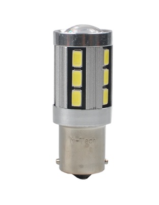 P21W 12V BA15s LED 18xSMD5730 PREMIUM ΛΕΥΚΟ (ΜΟΝΟΠΟΛΙΚΟ) BLISTER 2ΤΕΜ. M-TECH