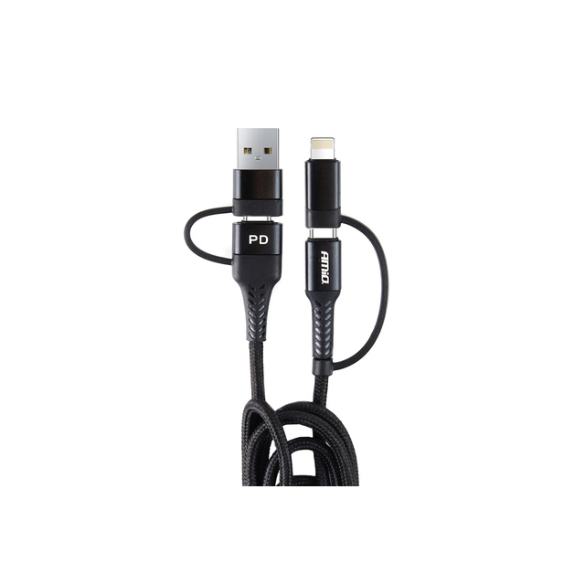 Amio - ΚΑΛΩΔΙΟ ΦΟΡΤΙΣΗΣ ΚΑΙ ΣΥΓΧΡΟΝΙΣΜΟΥ USB C/USB C iOs/USB A 100cm FullLINK UC-15 - 1 τεμ. (02547/AM)