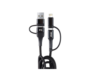 Amio - ΚΑΛΩΔΙΟ ΦΟΡΤΙΣΗΣ ΚΑΙ ΣΥΓΧΡΟΝΙΣΜΟΥ USB C/USB C iOs/USB A 100cm FullLINK UC-15 - 1 τεμ. (02547/AM)
