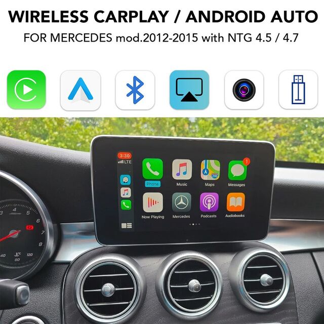 DIGITAL IQ BZ 684F CPAA (WIRELESS CARPLAY / ANDROID AUTO BOX for MERCEDES mod. 2012-2015 with NTG 4.5/4.7 - 2 CAMERAS)