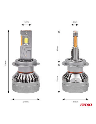 Amio - ΛΑΜΠΕΣ H7 9>48V 6.500K 4.500lm 50W HP SERIES LED CAN-BUS (ΜΕ ΨΥΚΤΡΑ - 2 Τεμ. (03674/AM)