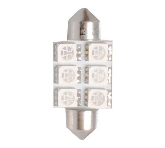 ΛΑΜΠΑΚΙΑ ΠΛΑΦΟΝΙΕΡΑΣ C5W/C10W 12V 1,44W SV8,5 36mm PREMIUM LED 6xSMD5050 ΜΠΛΕ M-TECH - 1 ΤΕΜ.