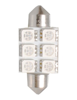 ΛΑΜΠΑΚΙΑ ΠΛΑΦΟΝΙΕΡΑΣ C5W/C10W 12V 1,44W SV8,5 36mm PREMIUM LED 6xSMD5050 ΜΠΛΕ M-TECH - 1 ΤΕΜ.