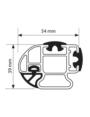 ΜΠΑΡΑ ΟΡΟΦΗΣ KARGO-PLUS ΑΛΟΥΜΙΝΙΟΥ 150cm NORDRIVE - 1 ΤΕΜ.