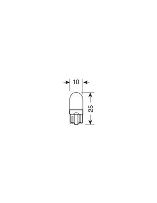 T10 W5W 12V W2,1x9,5d 100lm MEGA-LED 3 ΛΕΥΚΟ ΦΩΣ 10x25mm 2ΤΕΜ.
