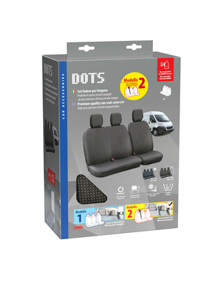 ΚΑΛΥΜΜΑΤΑ ΚΑΘΙΣΜΑΤΩΝ ΦΟΡΤΗΓΟΥ DOTS-2 SET ΜΑΥΡΟ-ΓΚΡΙ