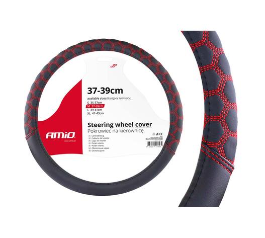 Amio - ΚΑΛΥΜΜΑ ΤΙΜΟΝΙΟΥ 37/39CM SWC-23 ΜΑΥΡΟ/ΚΟΚΚΙΝΟ - 1 τεμ. (02560/AM)